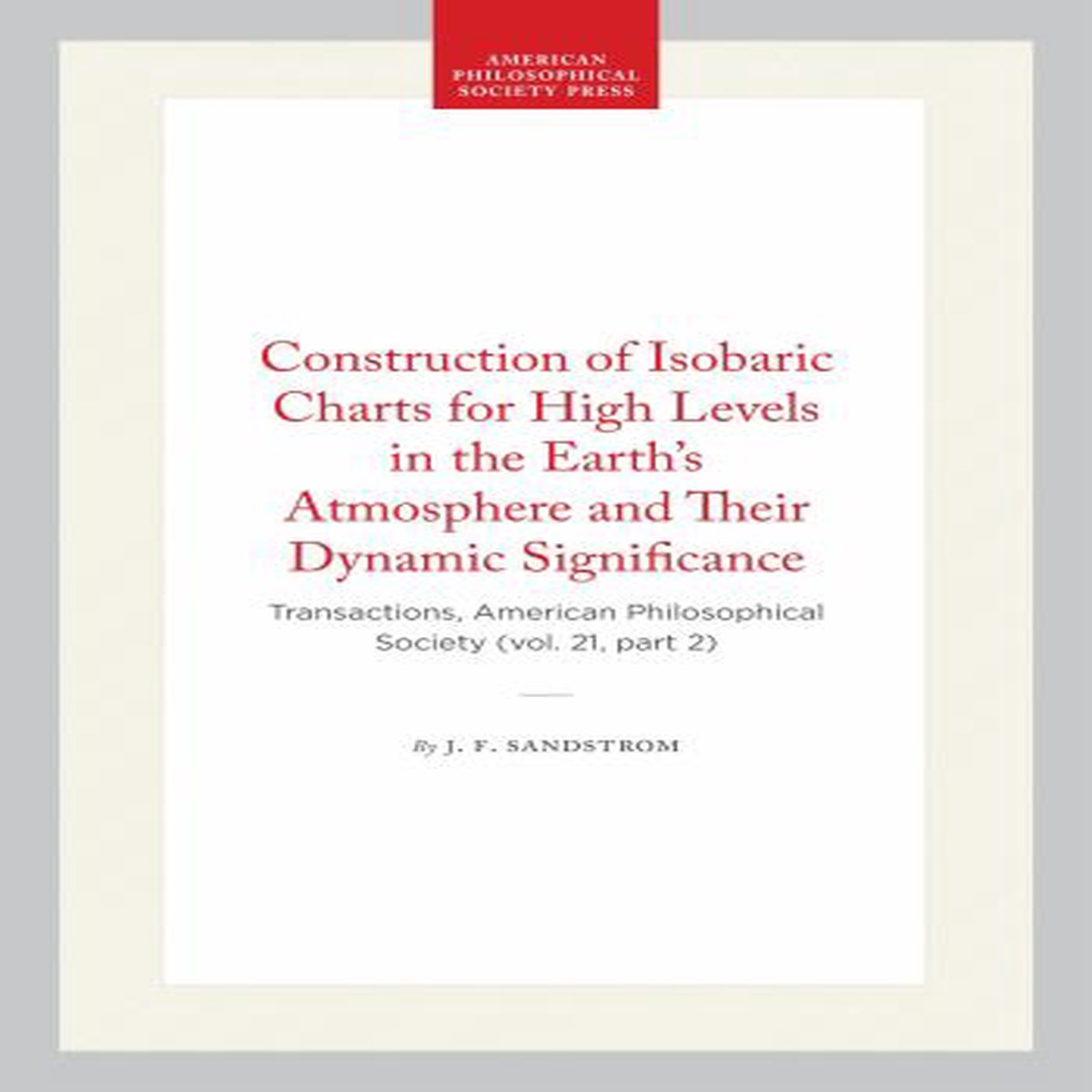 Construction Of Isobaric Charts For High Levels In The EarthS Atmosphere And Their Dynamic Significance UsNewIngram