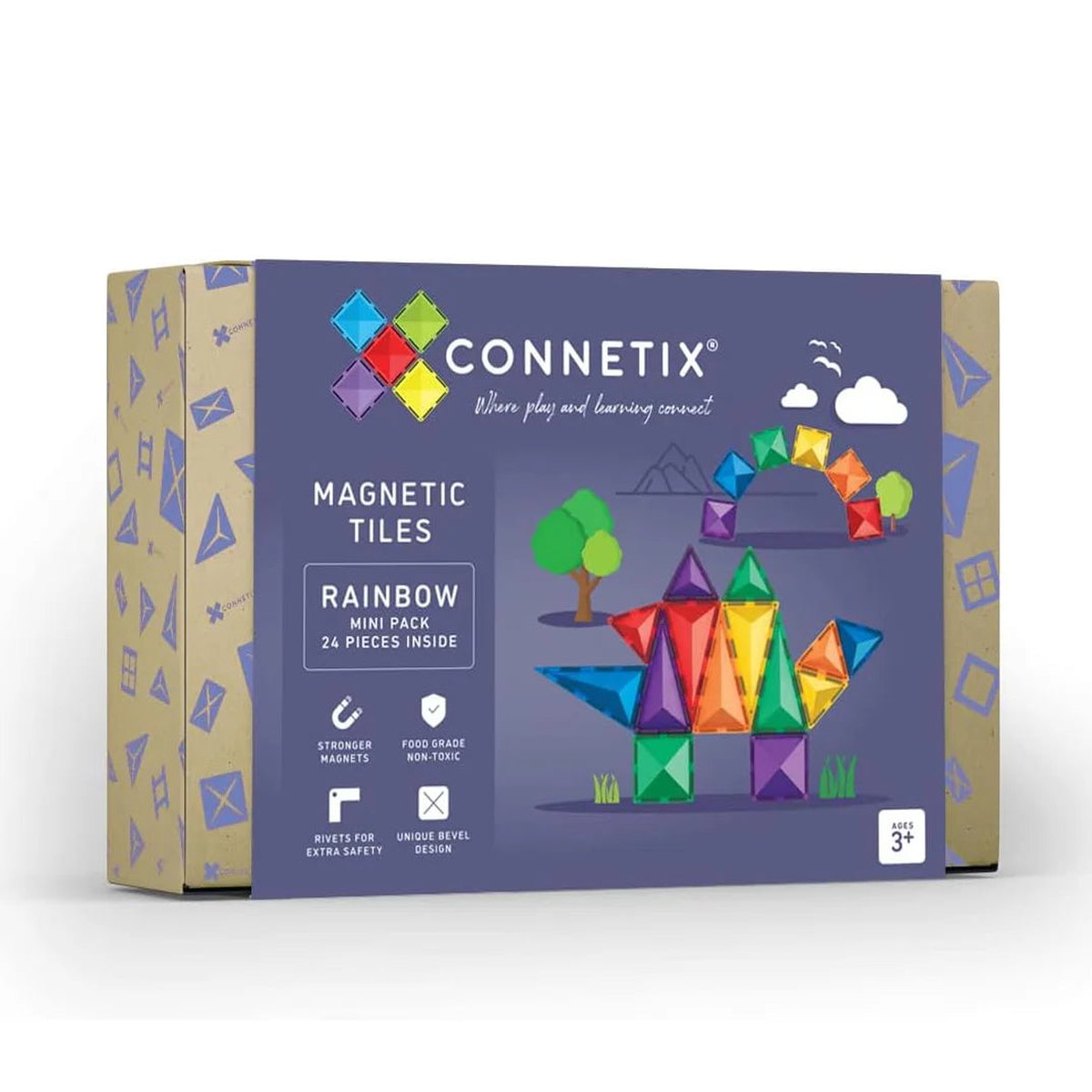 Connetix Magnetic Tiles Rainbow Mini Pack 24 Pc
