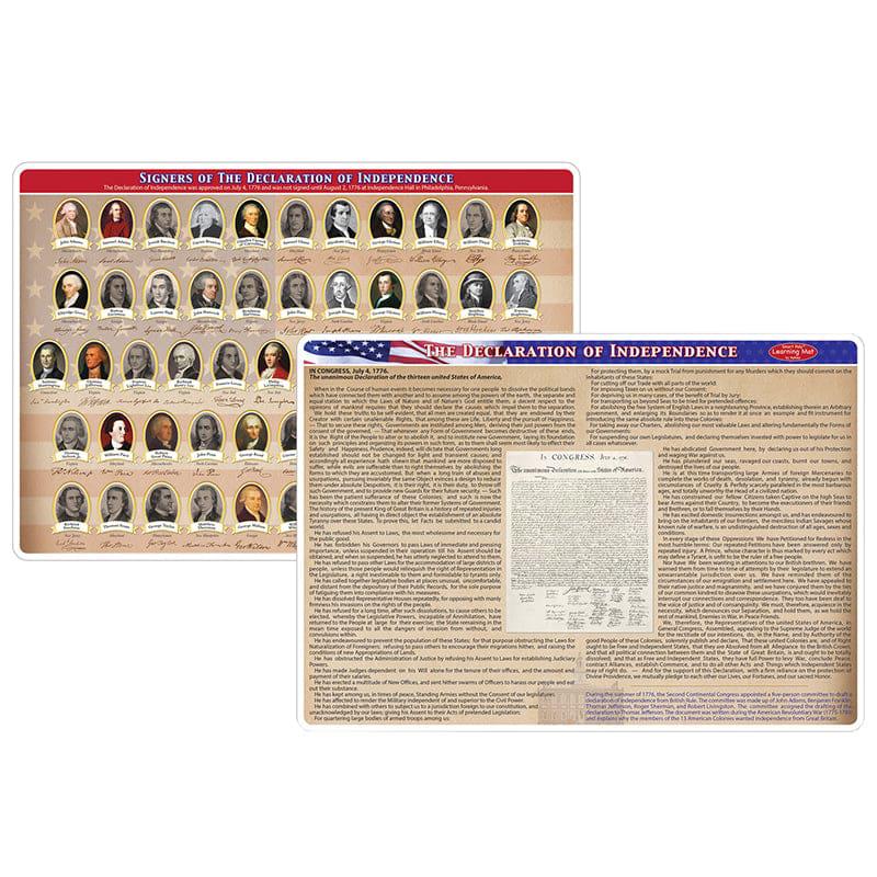 2 Sided Learning Mat Declaration Of Independence Smart Poly (Pack of 10)