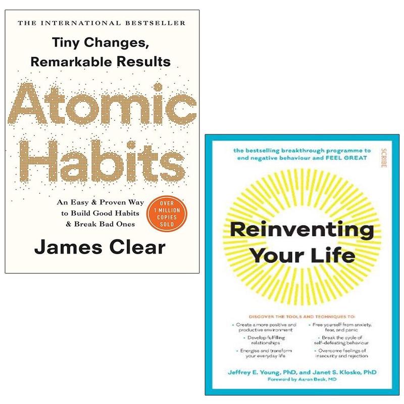 Reinventing Your Life Jeffrey E. Young, Atomic Habits James Clear 2 Books Set