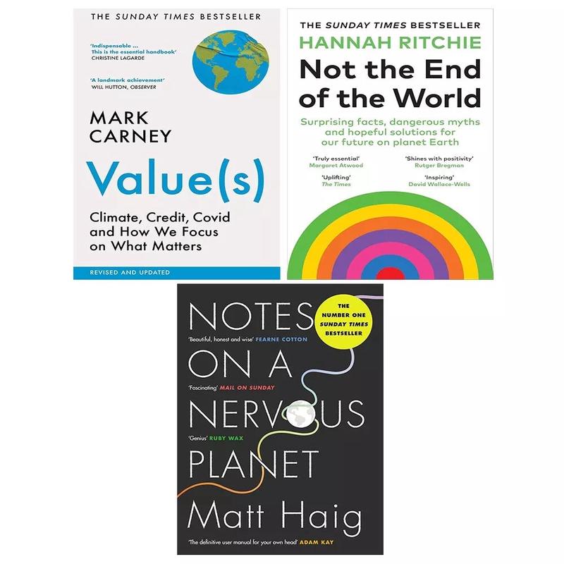 Value(s) Mark Carney, Notes on a Nervous Planet, Not the End of the World 3 Books Set