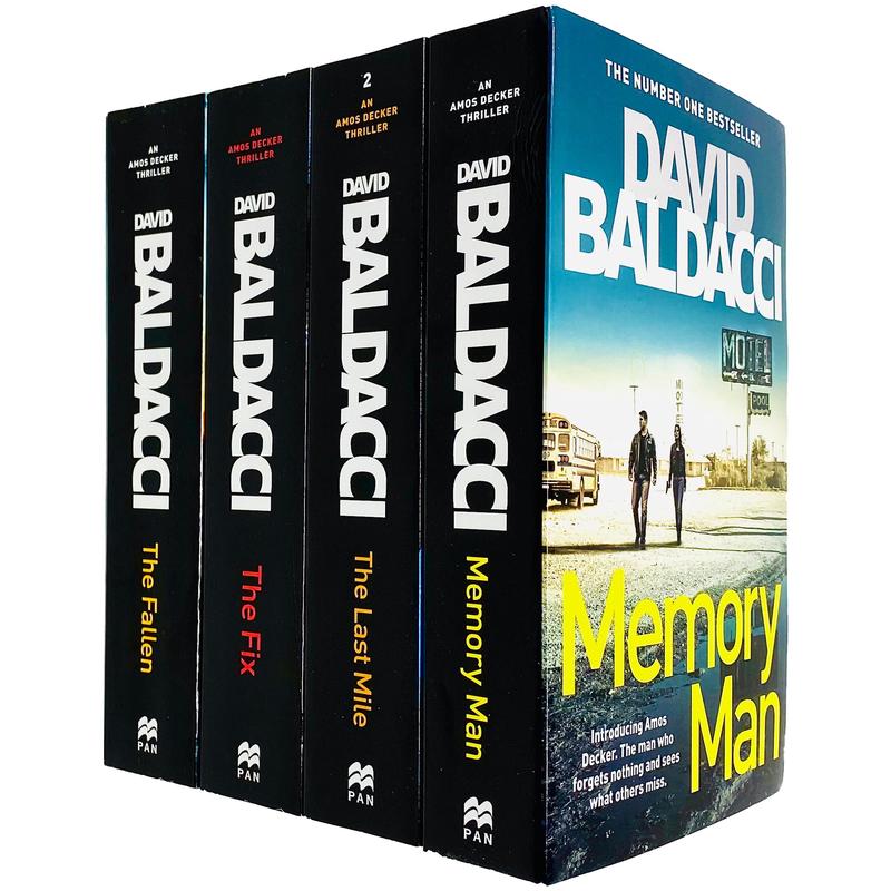 Amos Decker Series 4 Books Collection Set by David Baldacci (Memory Man, The Last Mile, The Fix & The Fallen)