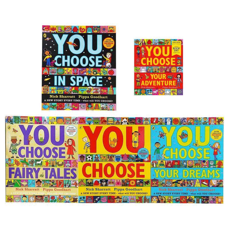 You Choose Series with World Book Day 2023: 5 Books Collection Set (You Choose, You Choose in Space, You Choose Your Dreams, You Choose Fairy Tales and You Choose Your Adventure: A World Book Day 2023