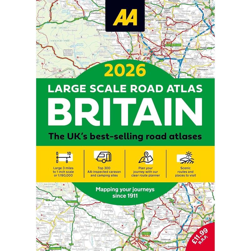 2026 Large Scale Road Atlas Britain (AA Publishing) (Staple Bound)