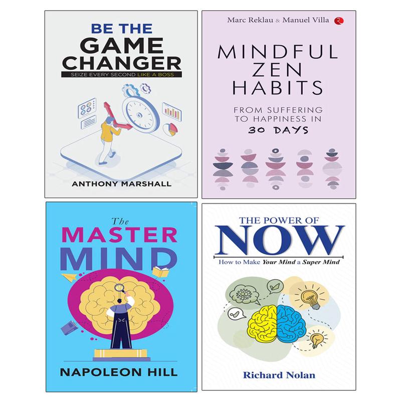 The Master Mind By Napoleon Hill, MINDFUL ZEN HABITS, Be The Game Changer, The Power of Now 4 Books Collection Set