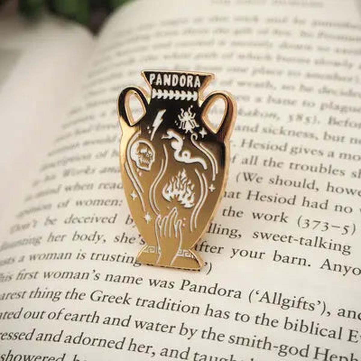 'Pandora's Jar' Enamel Pin Badge by Literary Emporium