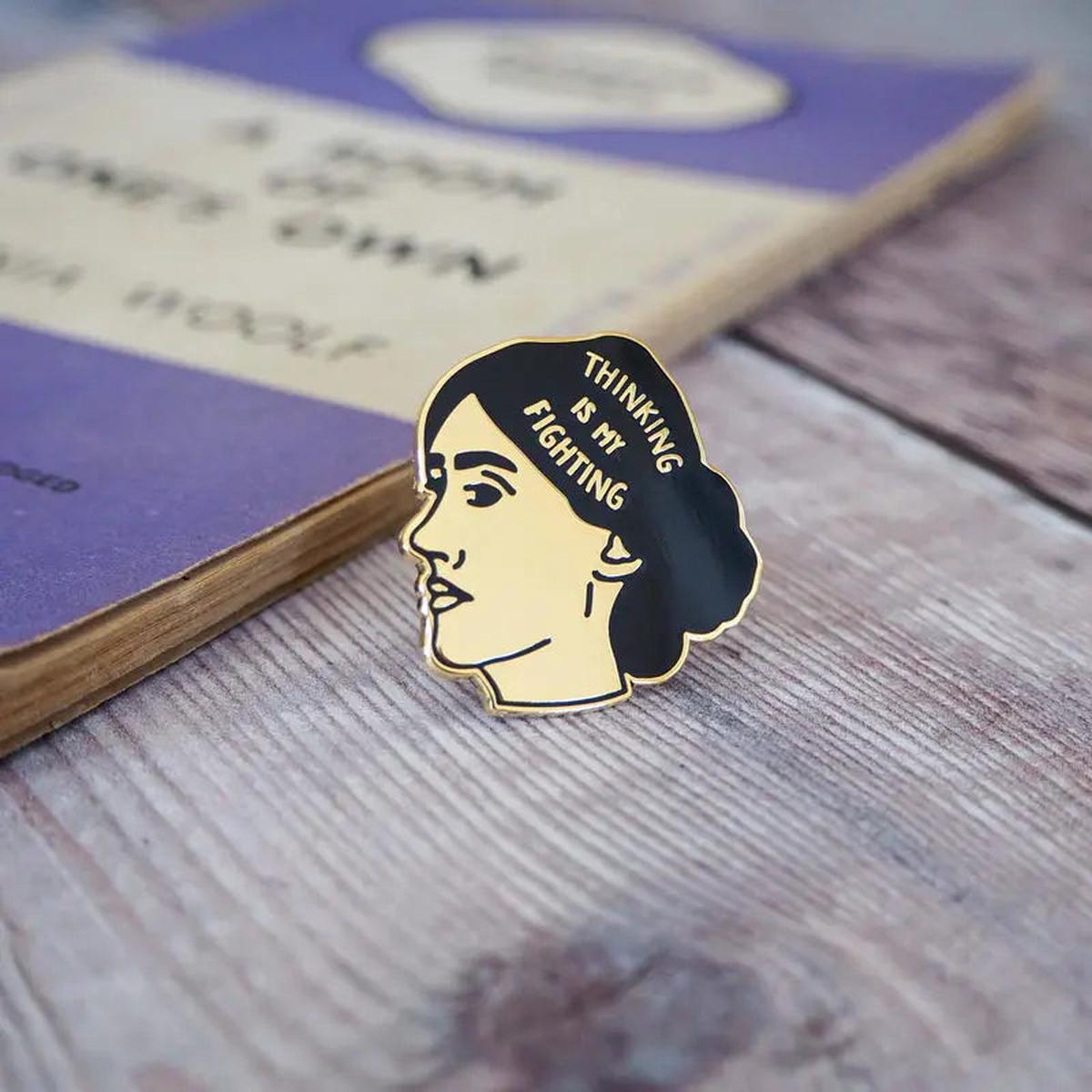 'Virginia Woolf' Enamel Pin Badge by Literary Emporium