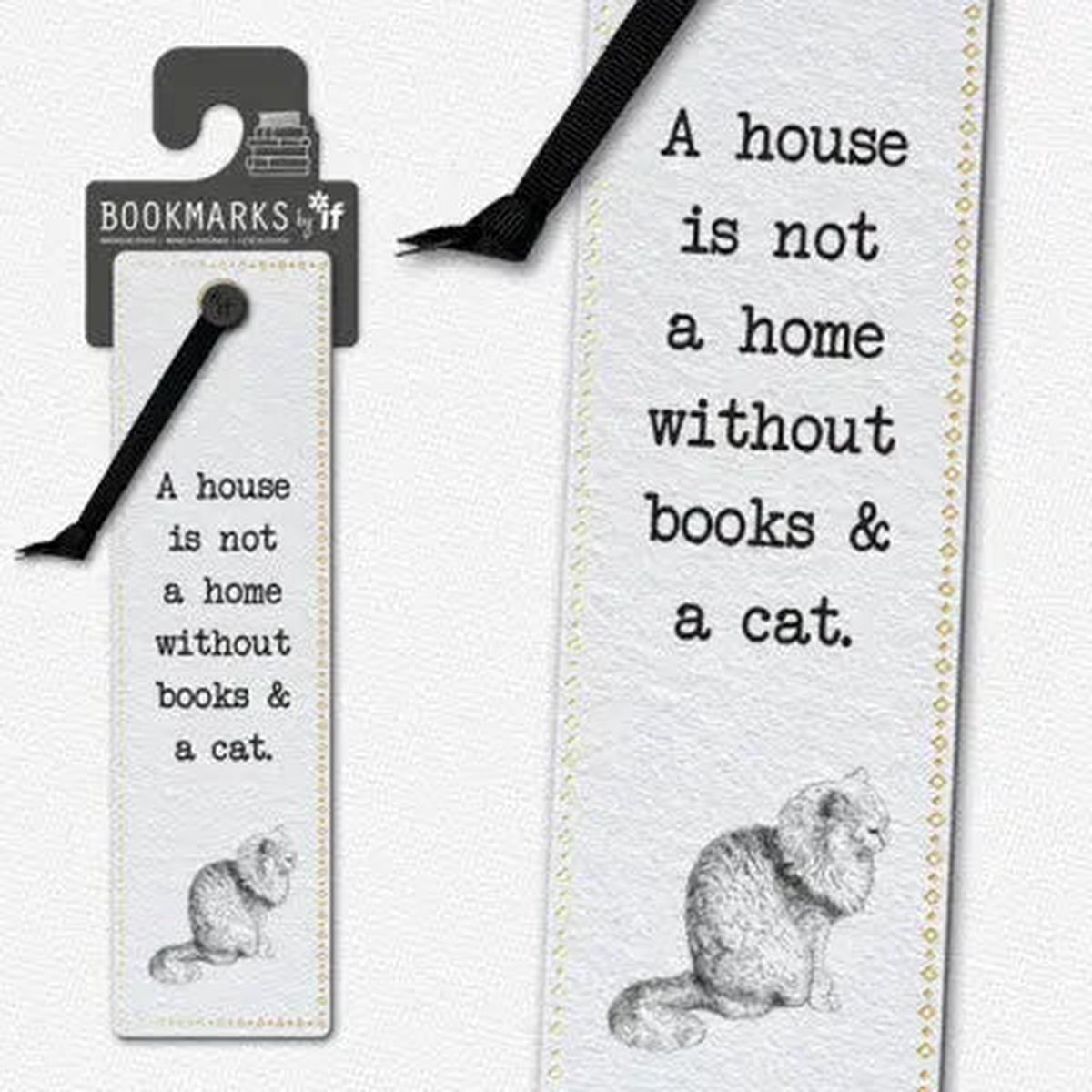 'Books & A Cat' Bookmark
